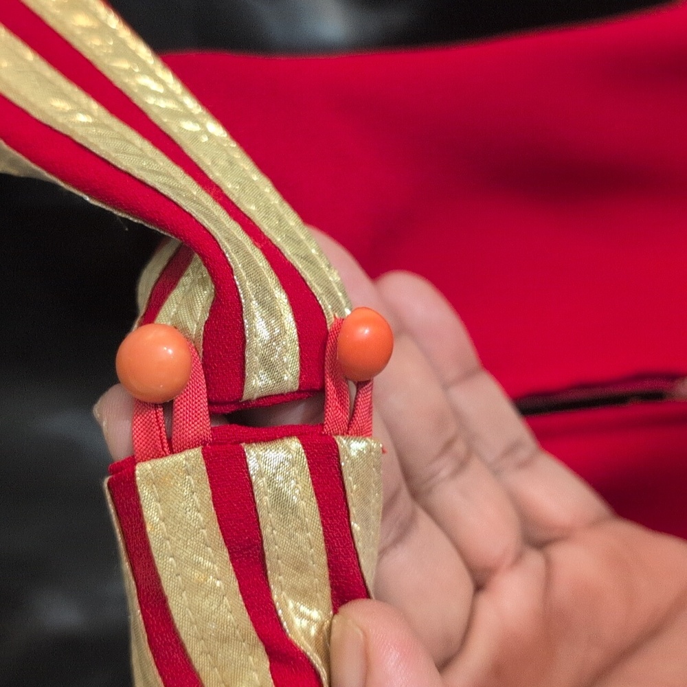 Dollar USA | Vintage Elegant Red and Gold Women's Dress Nautical Sailor Style - Picture 7 of 14